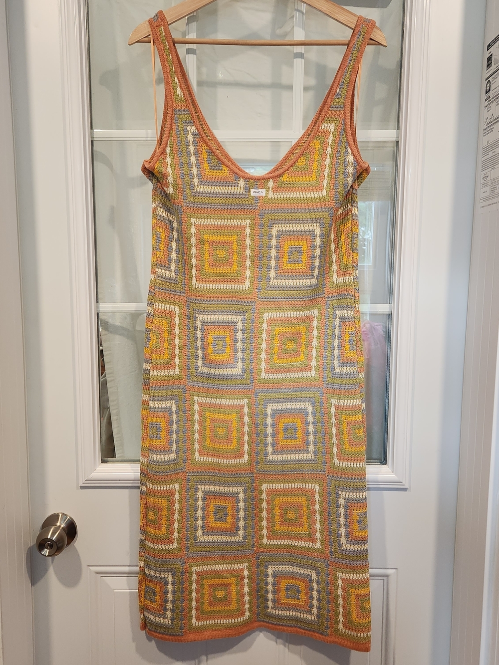 RVCA Squared Multicoloured Sleeveless Sweater Dress - Picture 2 of 12
